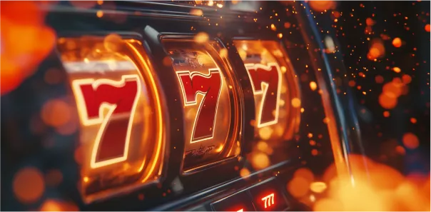 Слот-машина с символами BAR и 777 на экране